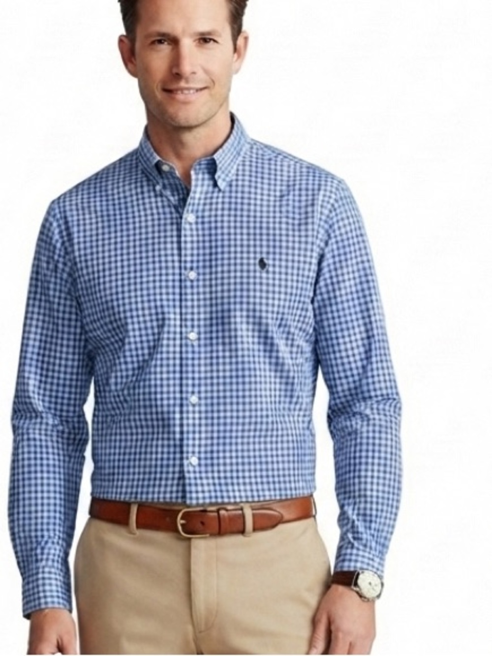 Vintage Ralph Lauren Yarmouth 100% Cotton Gingham Button-Down Shirt - 16½ 34/35